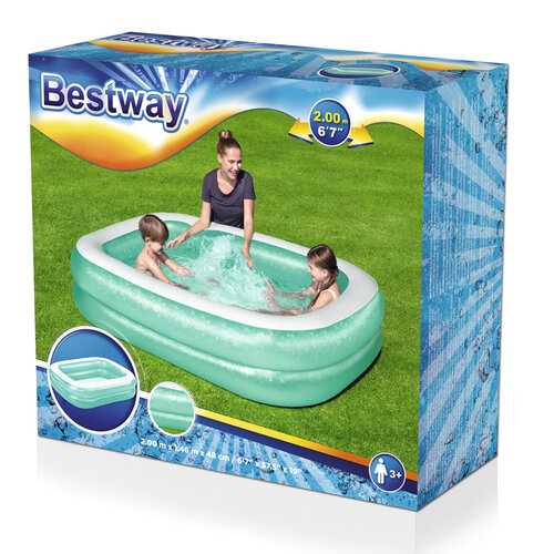 Viereckiger Familienpool Bestway Green, 200 x 146 x 48 cm