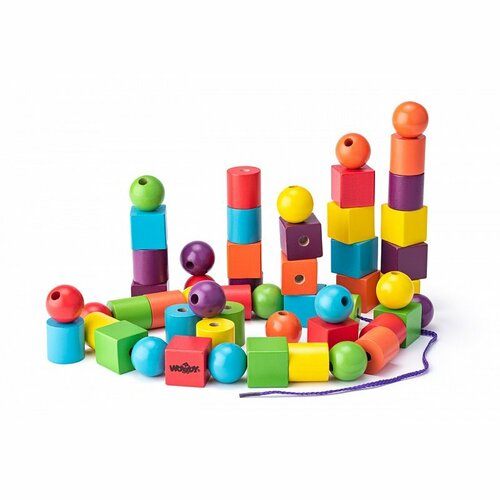 Woody Дерев'яні максі-намистини, 60 штук