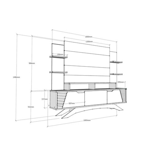 Deparo Walnut and White TV-fal