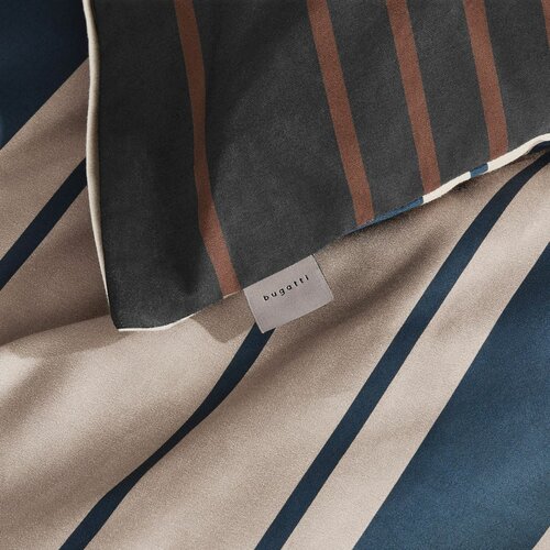 Bugatti Satin-Bettwäsche Braun/Blau, 140 x 200 cm, 70 x 90 cm