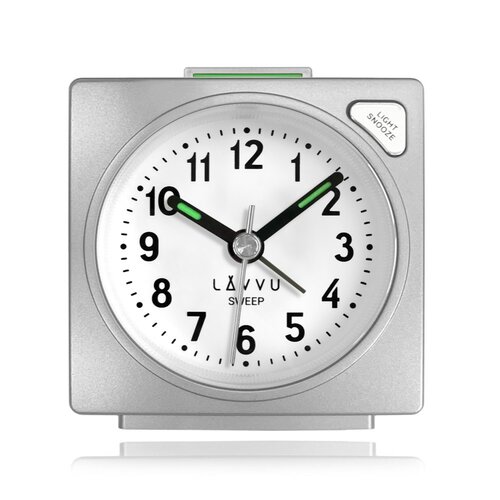 Ceas de alarmă SWEEP LAVVU Silver  cu funcționare lină
