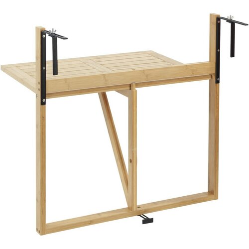 Wenko Măsuță suspendată pentru balcon din bambusWaikiki, 64 × 44 × 65 cm