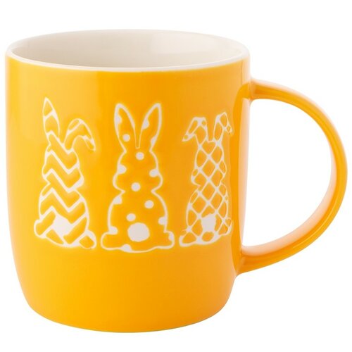 Altom Porcelanowy kubek Króliczki, 360 ml, żółty