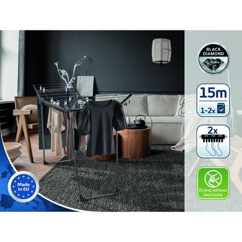 Leifheit Suszarka do ubrań Pegasus 150 Solid Slim Black