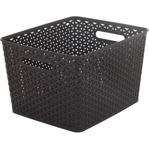 Curver RATTAN 'Y' STYLE velika shranjevalna škatlatemno rjava