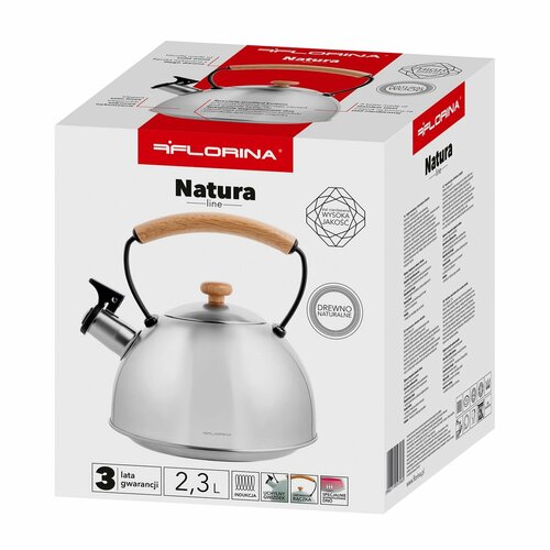 Florina Чайник з нержавіючої сталі Natura Line 2,3л, сріблястий