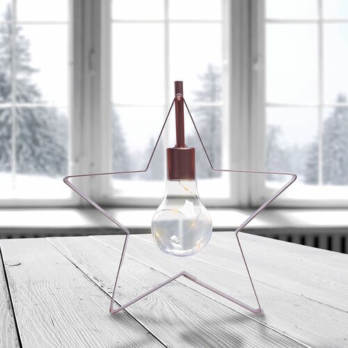 DecoKing Karácsonyi lámpa Csillag meleg fehér, 5LED
