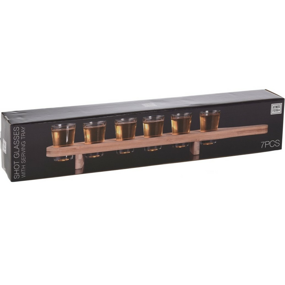 6 db-os feles pohár készlet bambusz tálcán, 40 ml termék 2. képe