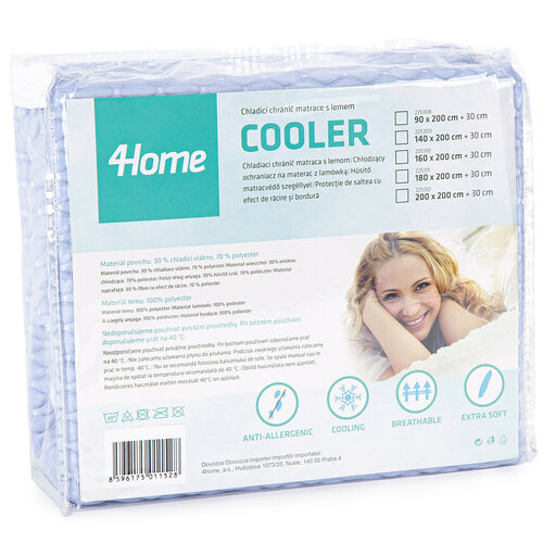 4Home Hladilni zaščitni prevlek za vzmetnico zrobom Cooler, 140 x 200 cm + 30 cm