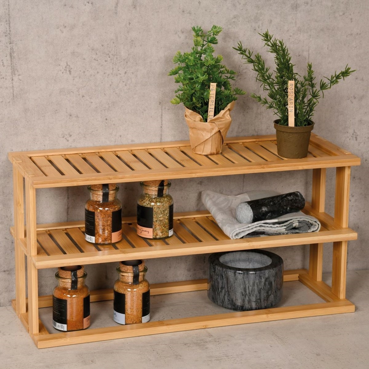 Kesper 58806 Konyhai polc bambusz, 55 x 27 x 20 cm termék 2. képe