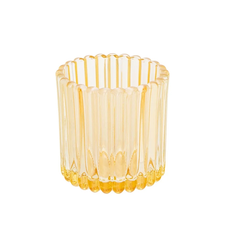 Suport de lumânare din sticlă Altom pentrulumânare Tealight, diametru 7,5 cm, galben, 7,5 cm