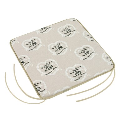 Siedzisko Ivo gładkie Serce z koronką, 40 x 40 cm