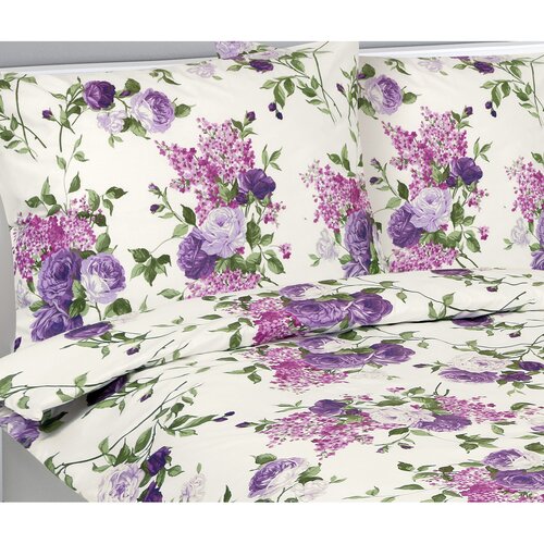 Lenjerie de pat din bumbac Bellatex Trandafir lila, 140 x 200 cm, 70 x 90 cm