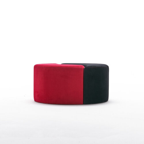 Taburette Alis Pouf roșu și negru