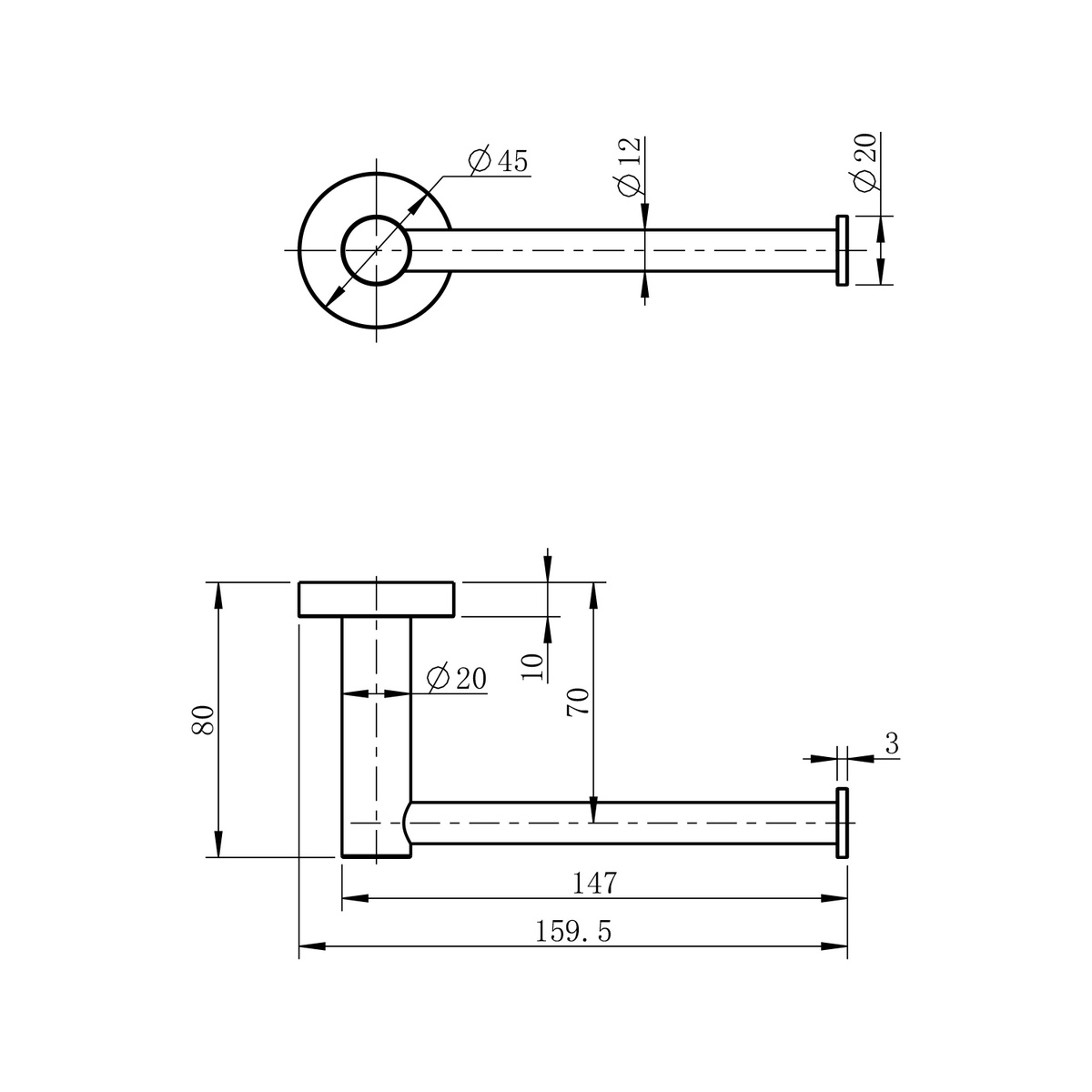 SAPHO XR723 X-Round WC-papír tartó, fedélnélkül, szürke termék 2. képe