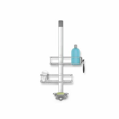 Simplehuman Regulowany uchwyt na drzwi prysznicowe z półkami