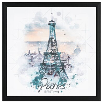 Plátěný obraz v rámečku Paris, 40 x 40 x 2,5 cm