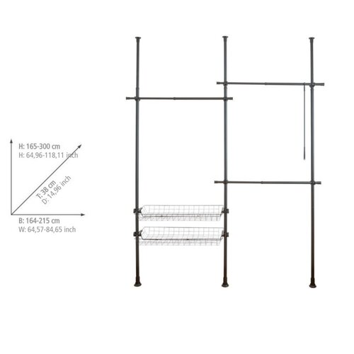 Wenko Teleskop-Kleiderstangen Herkules Duo, schwarz