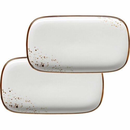 Mäser 2-delni set pladnjev Pintar White rjave pike25 x 14 x 2 cm