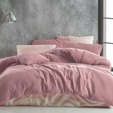 Kvalitex Муслінова постільна білизна рожева, 140 x 200 см, 70 x 90 см
