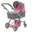 Baby Mix Kočárek pro panenky 2v1 Sophie růžovo - šedá, 63,5 x 37 x 63,5 cm