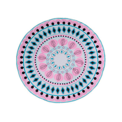 Ręcznik plażowy okrągły Pink Ethno, 150 cm
