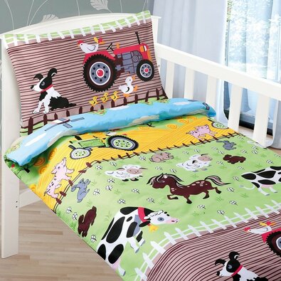 Lenjerie de pat din bumbac, pentru copii, AgataFarma, 90 x 135 cm, 45 x 60 cm