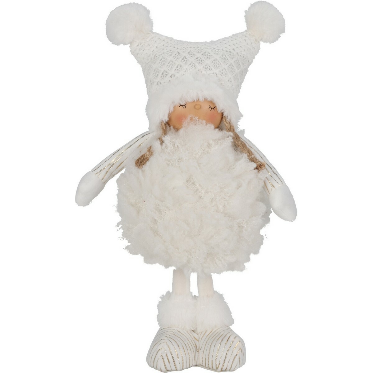 Fotografie Vánoční dekorace Fluffy girl bílá, 18 x 12 x 33 cm