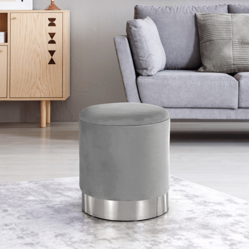 Taburet Daron s úložným prostorem šedá , 40 x 40 x45 cm