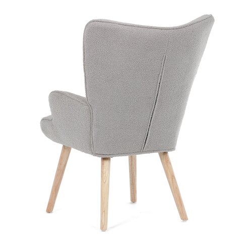 Fotel uszany Bouclé GREY2, szary
