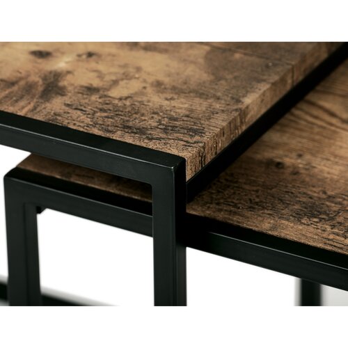 Súprava konferenčných stolíkov, staré drevo, 3 ks