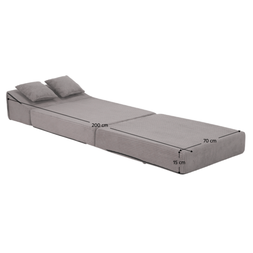 Skladacie kreslo / matrac PELOS, sivá