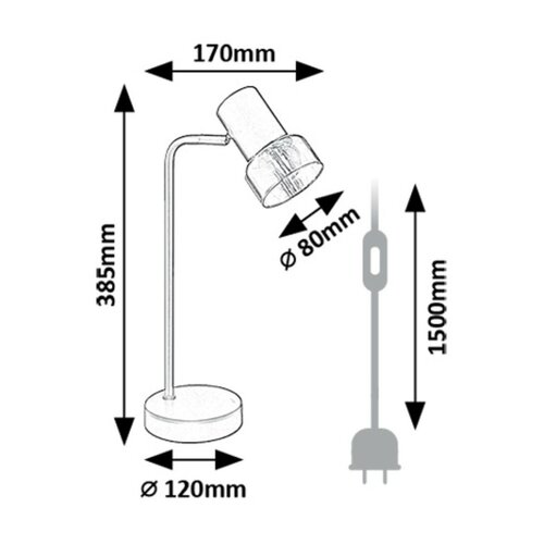 Rabalux 74278 stolná lampa Hatice, 1x E14, 15W, IP20
