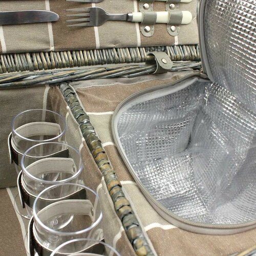 Кошик для пікніка для 4х осіб Brown, 46 x 31 x 21 см