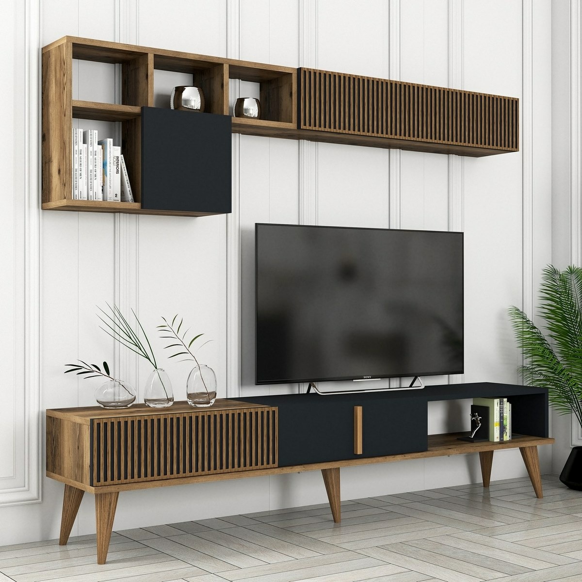 Televízna stena Milen Walnut and Anthracite