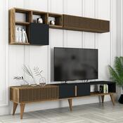 Perete TV Milen Walnut and Anthracite