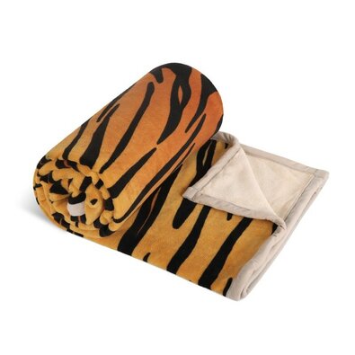 Bellatex Decke Korall micro  Einzelbett Tiger, 150 x 200 cm