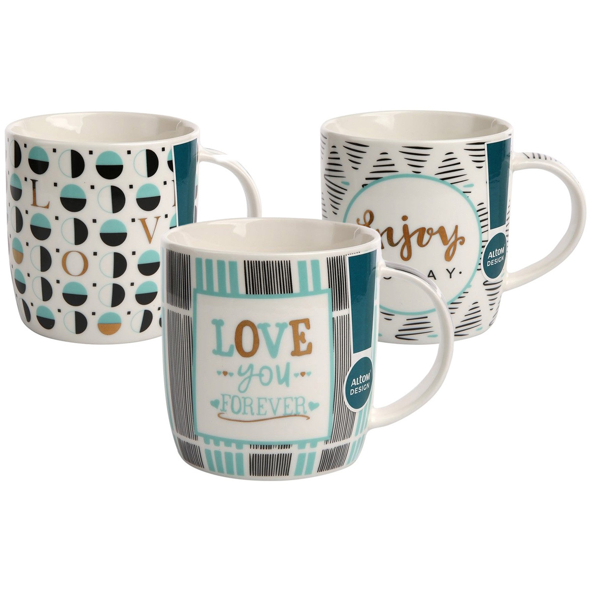 Altom Sada porcelánových hrnečkov Enjoy 330 ml, 3 ks