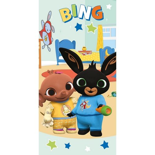 Carbotex Detská osuška Zajačik Bing a Sula v Pyžame, 70 x 140 cm