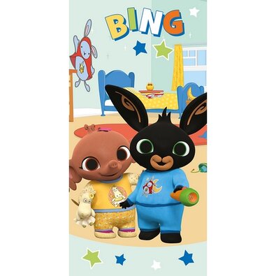 Дитячий рушник Bing Bunny і Сула в піжамі, 70 x140 см