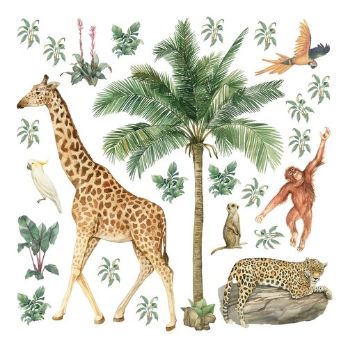 Samolepilni dekoracije Jungle 2, 30 x 30 cm
