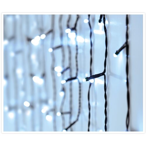 Łańcuch świetlny Padający deszcz 12 m, 360 LED, zimna biała