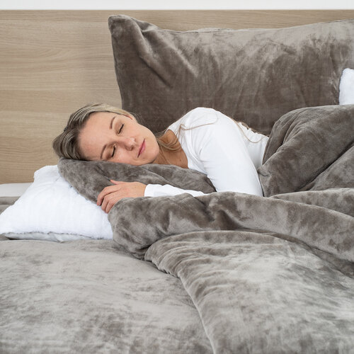 4Home Bettwäsche Mikroflanell grau, 140 x 220 cm, 70 x 90 cm