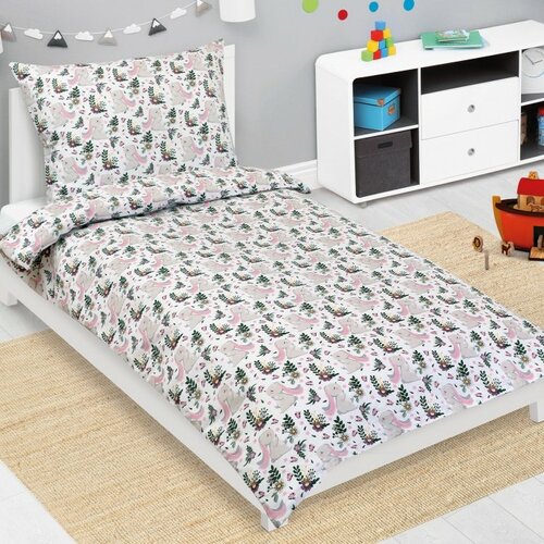 Bellatex Дитяча бавовняна постільна білизна JuniorКролик сірий, 140 x 200 см, 70 x 90 см