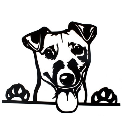 Lesena izrezana dekoracija za steno Jack Russel,35 x 30 cm