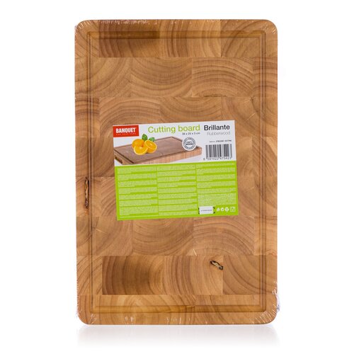 Banquet Prkénko krájecí dřevěné BRILLANTE Rubberwood 38 x 25 x 3 cm