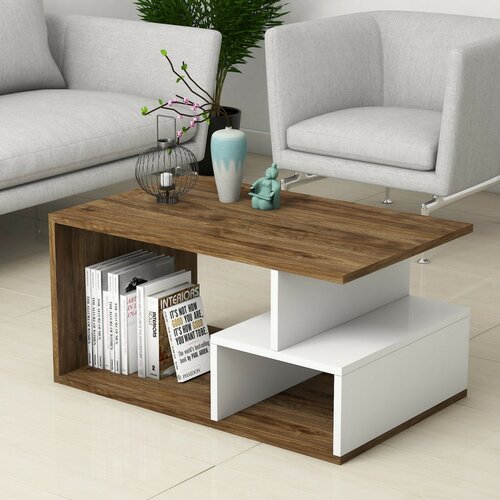 Couchtisch Arte White and Dark Walnut