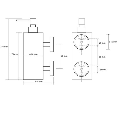SAPHO XR102 X-Round dozirnik za milo 550 ml, krom
