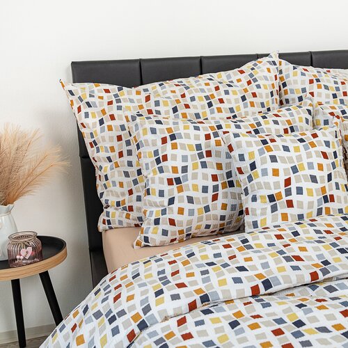 Kvalitex Krepp-Bettwäsche Mosaik, 240 x 220 cm, 2x 70 x 90 cm