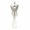 Świąteczna metalowa dekoracja LED Angel with heart srebrny, 9,5 x 30 cm